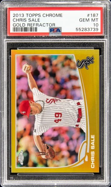 2013 Topps Chrome Chris Sale Gold Refractor #187 card image