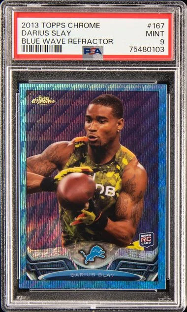 2013 Topps Chrome Darius Slay Blue Wave Refractor #167 card image