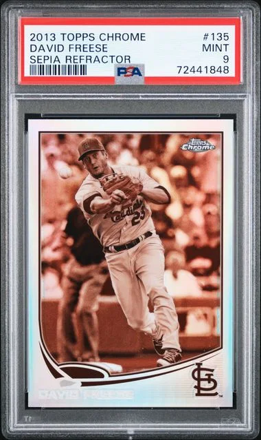 2013 Topps Chrome David Freese Sepia Refractor #135 card image