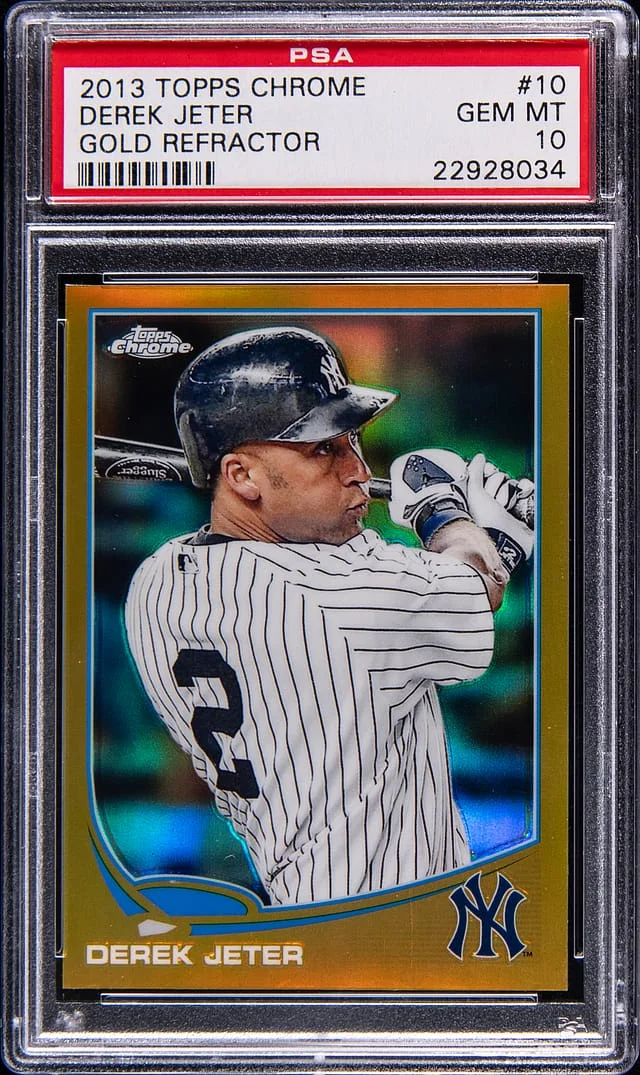 2013 Topps Chrome Derek Jeter Gold Refractor #10 card image