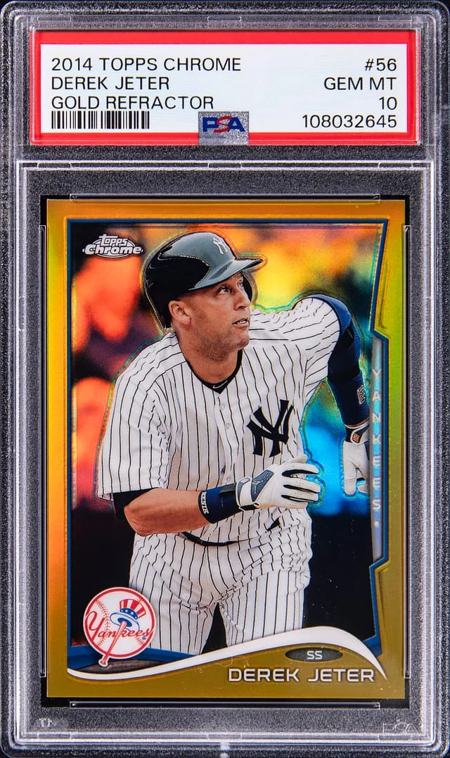 2013 Topps Chrome Derek Jeter Gold Refractor #56 card image