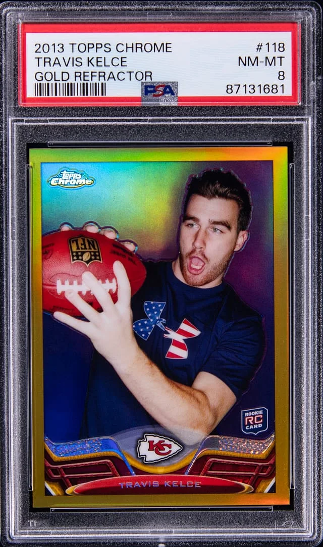 2013 Topps Chrome Football Travis Kelce Gold Refractor #118 card image