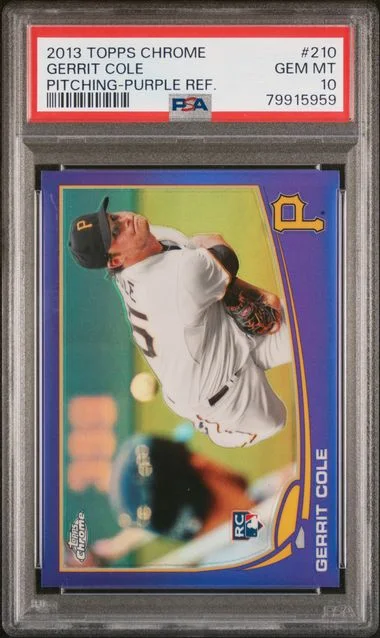 2013 Topps Chrome Gerrit Cole Pitching Purple Refractor #210 card image