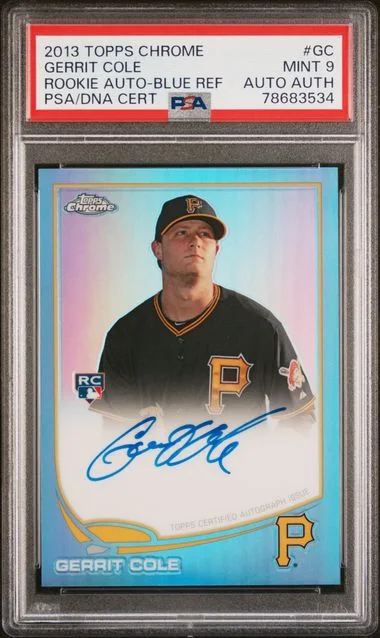 2013 Topps Chrome Gerrit Cole Autograph Blue Refractor #GC card image