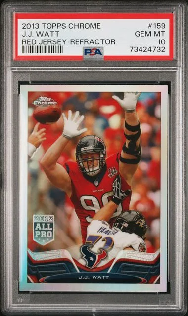 2013 Topps Chrome J.J. Watt Red Jersey-Refractor #159 card image