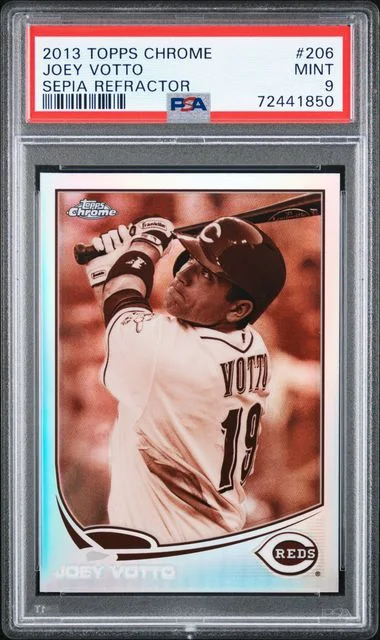2013 Topps Chrome Joey Votto Sepia Refractor #206 card image