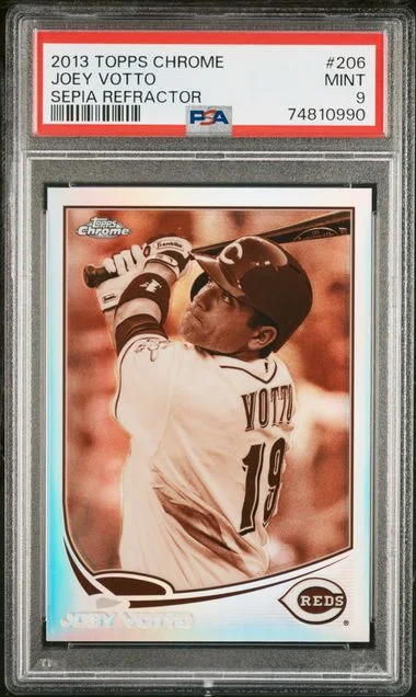 2013 Topps Chrome Joey Votto (54/77) Sepia Refractor #206 card image