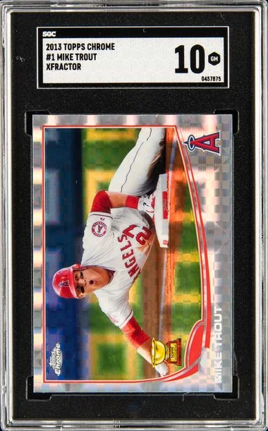 2013 Topps Chrome Mike Trout Sliding-Xfractor #1 card image