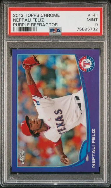 2013 Topps Chrome Neftali Feliz Purple Refractor #141 card image