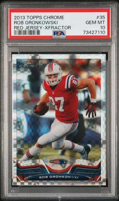 2013 Topps Chrome Rob Gronkowski Red Jersey-Xfractor #35 card image