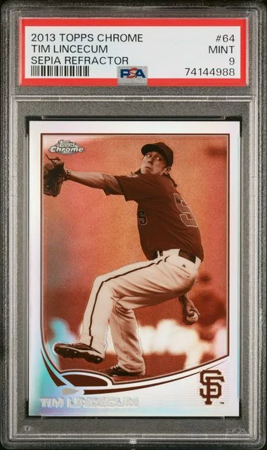 2013 Topps Chrome Tim Lincecum Sepia Refractor #64 card image