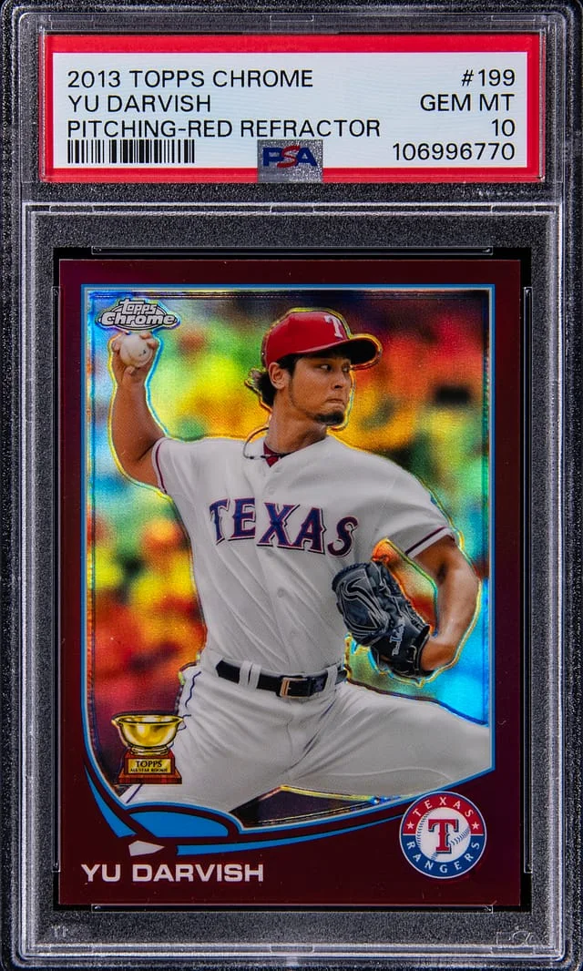 2013 Topps Chrome Yu Darvish Red Refractor #199 card image