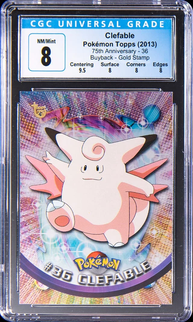 2013 Topps Clefable Pokemon 75th Anniversary Gold Stamp Buyback #36 card image
