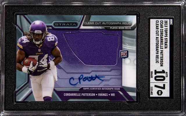 2013 Topps Cordarrelle Patterson Strata Clear Cut Autograph Relic #CC-AR card image