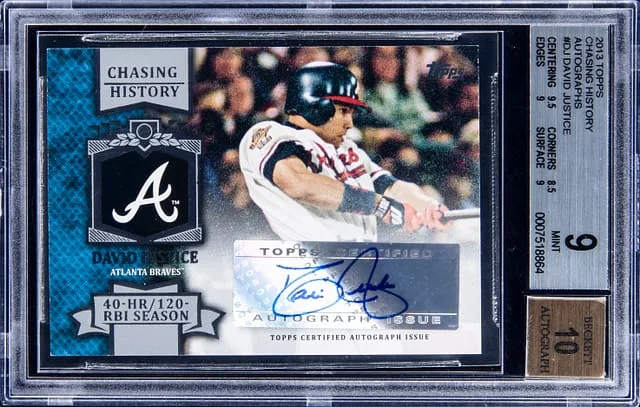 2013 Topps David Justice Chasing History Autographs #CHA-DJ card image