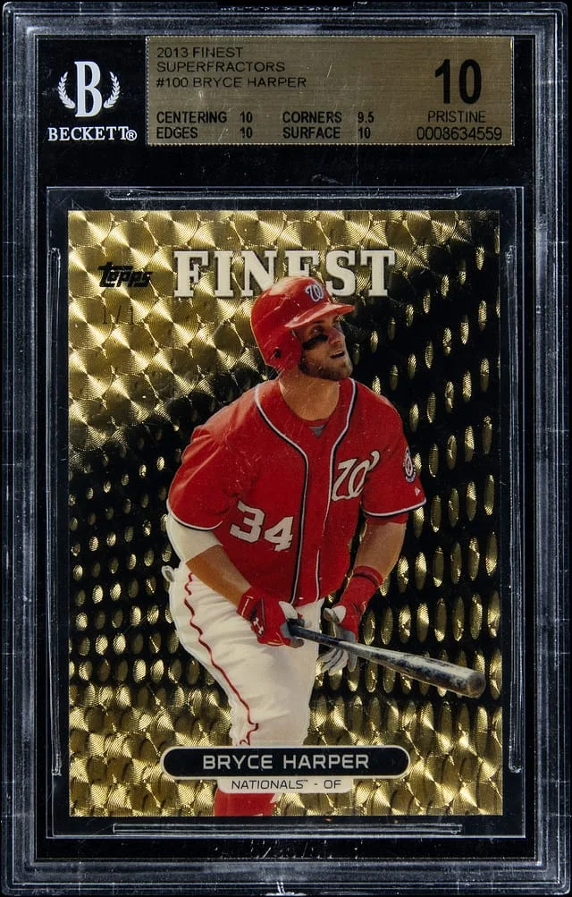 2013 Topps Finest Bryce Harper SuperFractor #100 card image