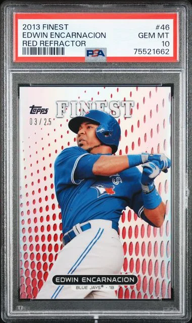 2013 Topps Finest Edwin Encarnacion Red Refractor #46 card image