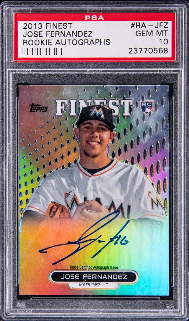 2013 Topps Finest Jose Fernandez Autograph #RA-JFZ card image
