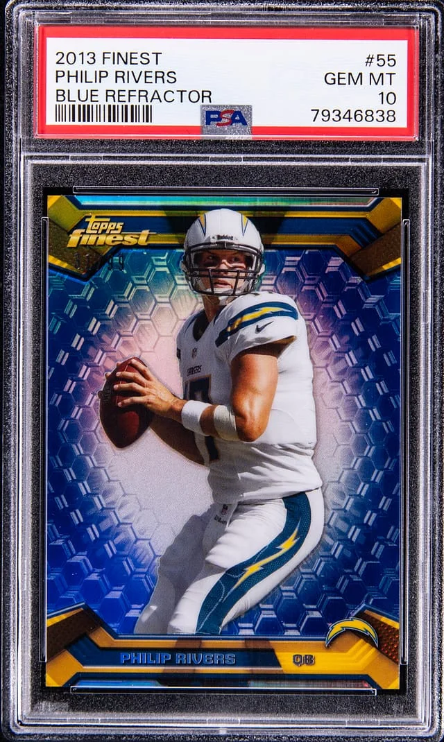 2013 Topps Finest Philip Rivers Blue Refractor #55 card image