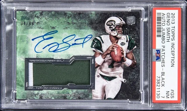 2013 Topps Geno Smith Inception Autograph Jumbo Patches - Black #GS card image