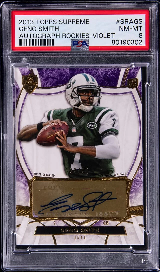 2013 Topps Geno Smith Supreme Autograph Rookies Violet #SRA-GS card image