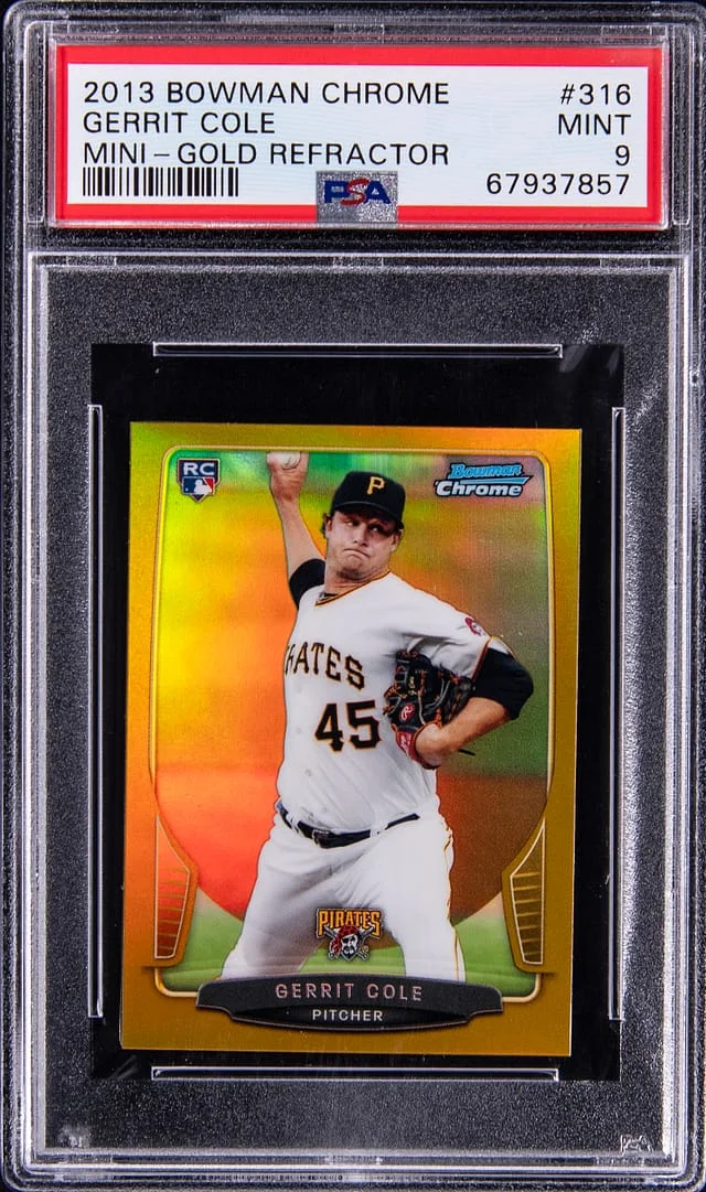 2013 Topps Gerrit Cole Bowman Chrome Mini Gold Refractor #316 card image