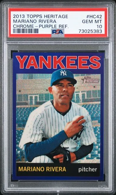 2013 Topps Heritage Chrome Mariano Rivera Purple Refractor #HC42 card image