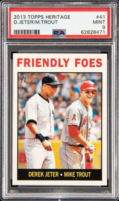 2013 Topps Heritage Derek Jeter/Mike Trout #41 card image