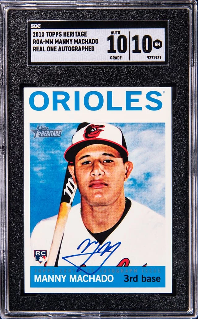 2013 Topps Heritage Real One Manny Machado Autographed #ROA-MM card image