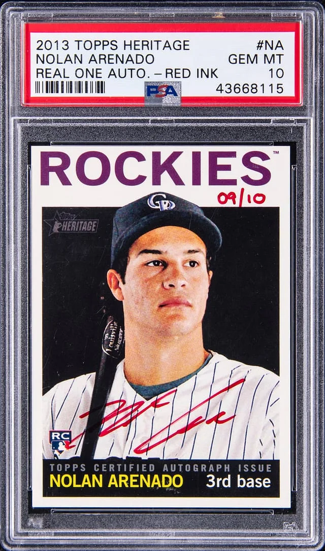 2013 Topps Heritage Real One Nolan Arenado Autograph Red Ink #NA card image