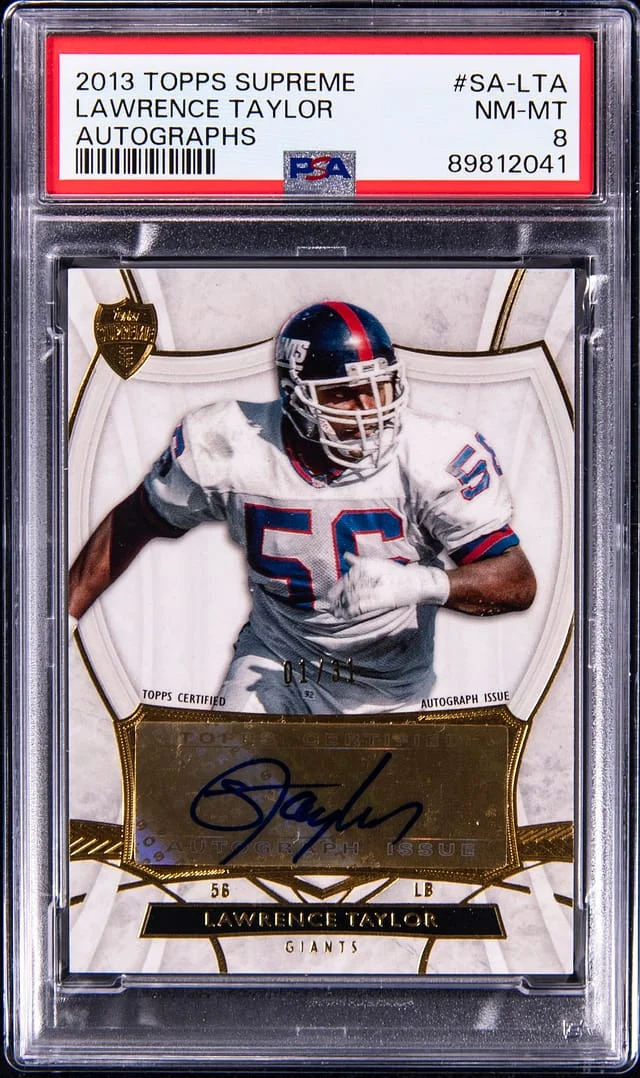 2013 Topps Lawrence Taylor Supreme Autograph #SA-LTA card image