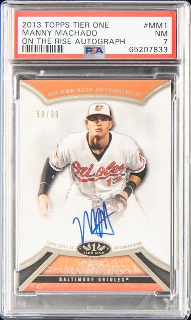 2013 Topps Manny Machado Tier One On The Rise Autograph #MM1 card image