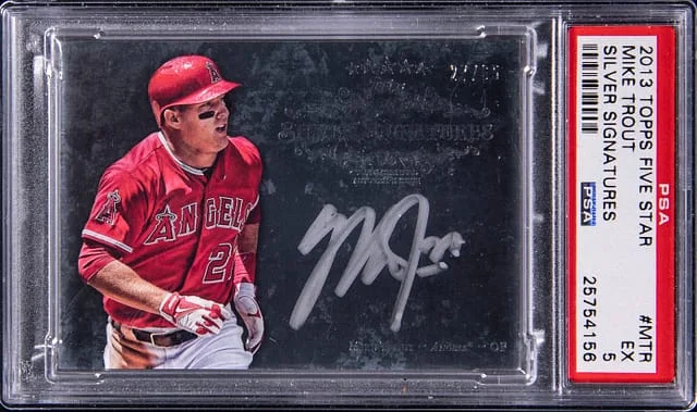 2013 Topps Mike Trout Five Star Silver Signatures #FSSS-MTR card image