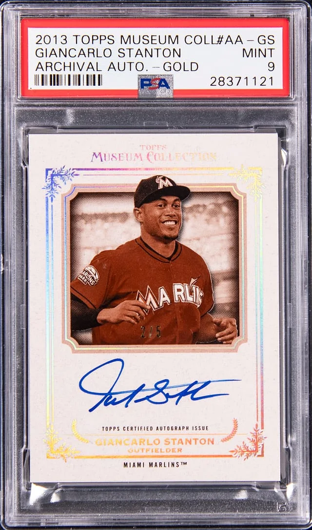 2013 Topps Museum Collection Giancarlo Stanton Archival Autograph Gold #AA-GS card image