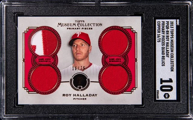 2013 Topps Museum Collection Roy Halladay Primary Pieces Quad Relics #PPQR-RH card image