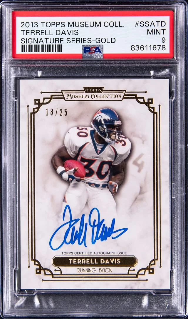 2013 Topps Museum Collection Terrrell Davis Signature Series Gold #SSA-TD card image
