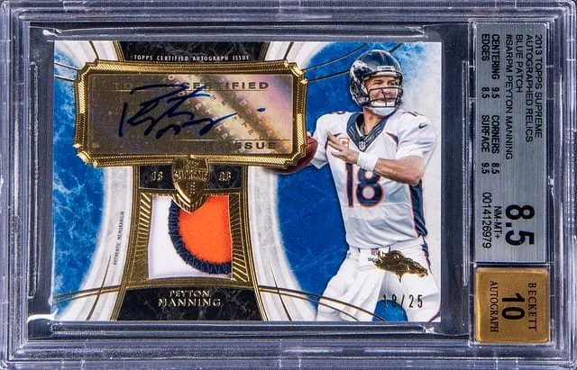 2013 Topps Peyton Manning Supreme Autographed Relics #PM card image
