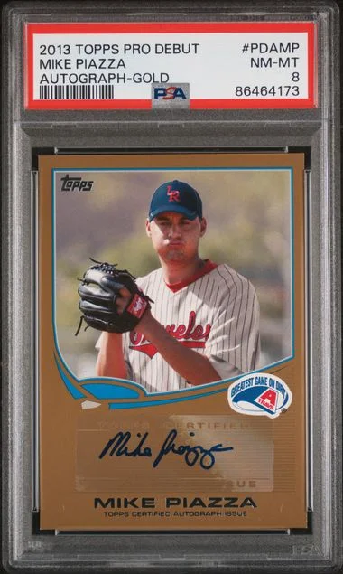 2013 Topps Pro Debut Mike Piazza Autograph Gold #PDAMP card image