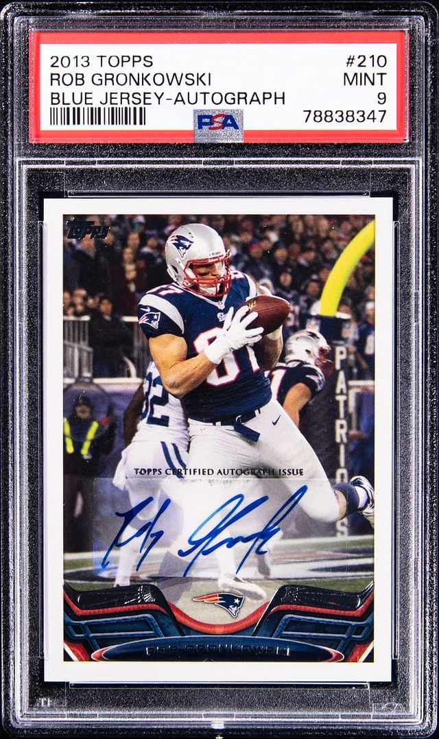 2013 Topps Rob Gronkowski, Blue Autograph #210 card image