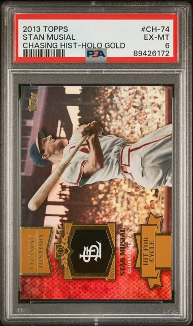 2013 Topps Stan Musial Chasing History Holofoil Gold #CH-74 card image