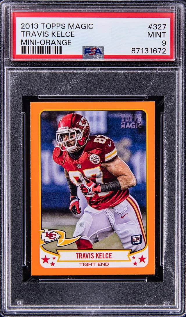2013 Topps Travis Kelce Magic Mini Orange #327 card image