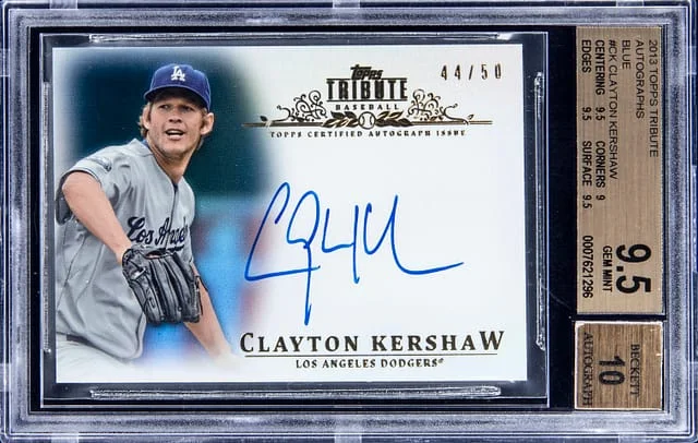2013 Topps Tribute Clayton Kershaw Blue #TA-CK card image