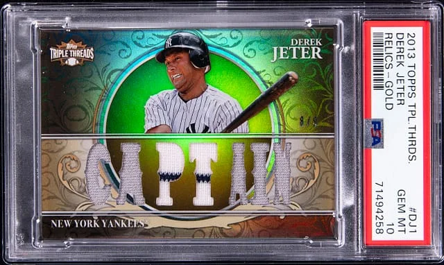 2013 Topps Triple Threads Derek Jeter Relics Gold #DJ1 card image
