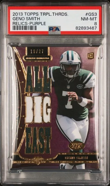 2013 Topps Triple Threads Geno Smith Relics Purple #GS3 card image