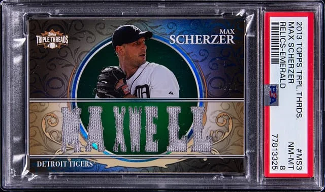 2013 Topps Triple Threads Max Scherzer Relics Emerald #MS3 card image