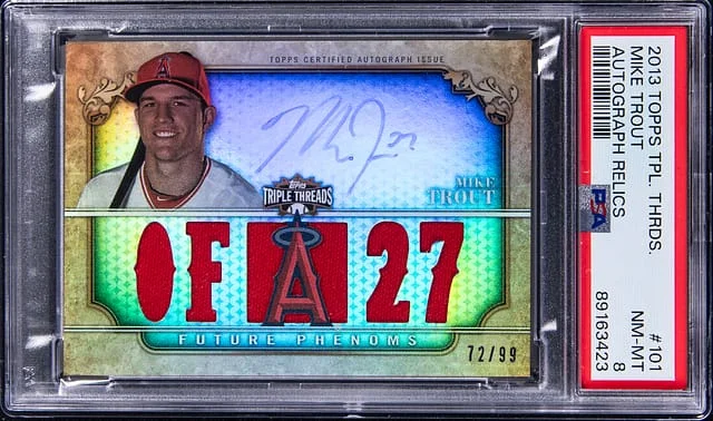 2013 Topps Triple Threads Mike Trout Autograph Relics #101 card image