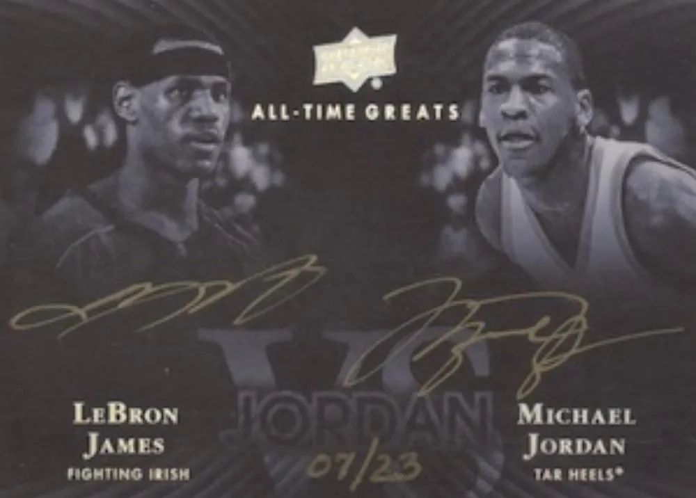 2013 Upper Deck All Time Greats Michael Jordan Jordan Vs. Signatures #JVS-LJ card image