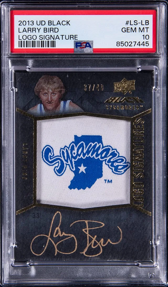 2013 Upper Deck Black Larry Bird Logo Signature #LS-LB card image
