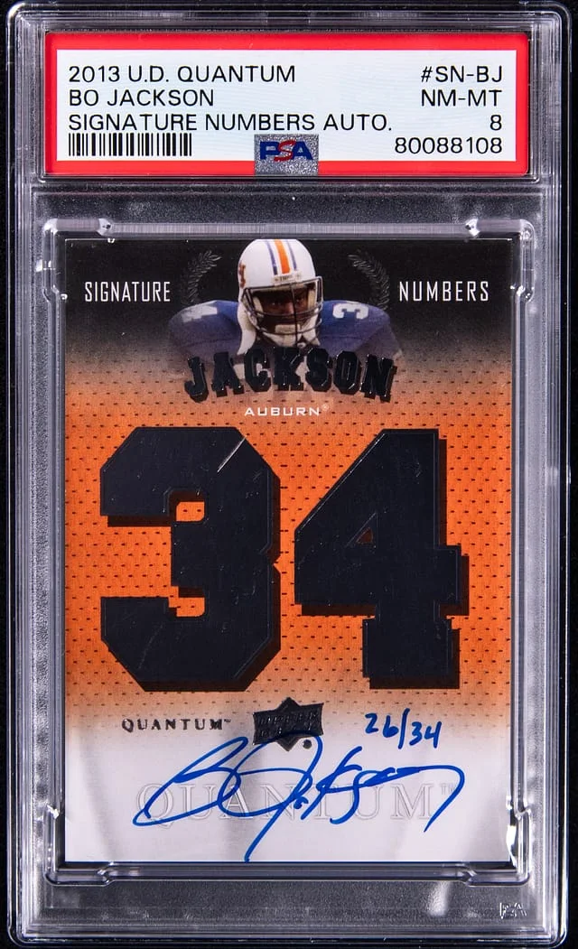 2013 Upper Deck Bo Jackson Quantum Signature Numbers Autograph #SN-BJ card image
