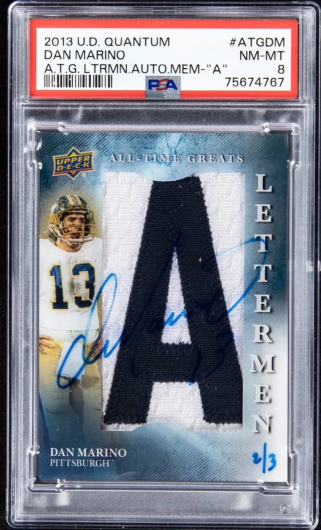 2013 Upper Deck Dan Marino Quantum All-Time Greats Letterman Autograph Memorabilia #ATG-DM card image